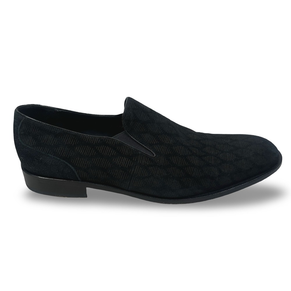 Mezlan Merlin Mens Black Suede Textured Diamond Loafers Shoes Size 14 M‎ Spain